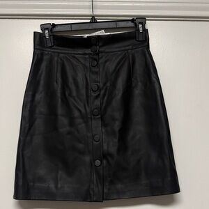 NWT: H&M Black Faux Leather Mini Skirt